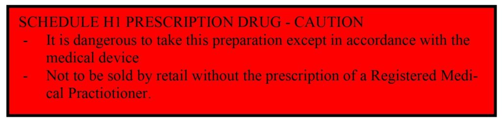 Schedule H1 Caution