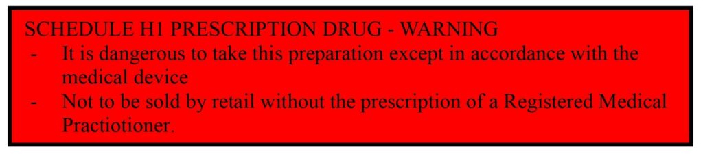 Schedule H1 Warning
